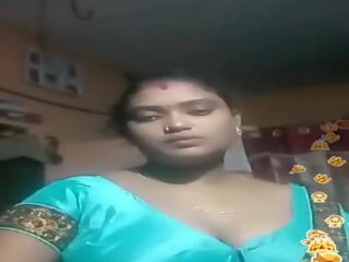 Tamil อินเดีย ผู้หญิงไซส์ใหญ่ สีน้ำเงิน silky blouse มีชีวิต, xxx ฟิล์ม 02